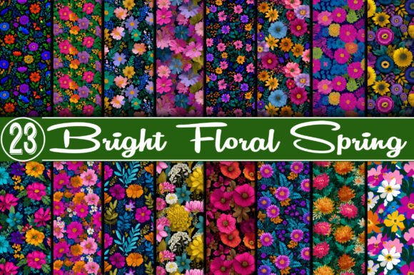 Bright Floral Spring Digital Paper for Creators
