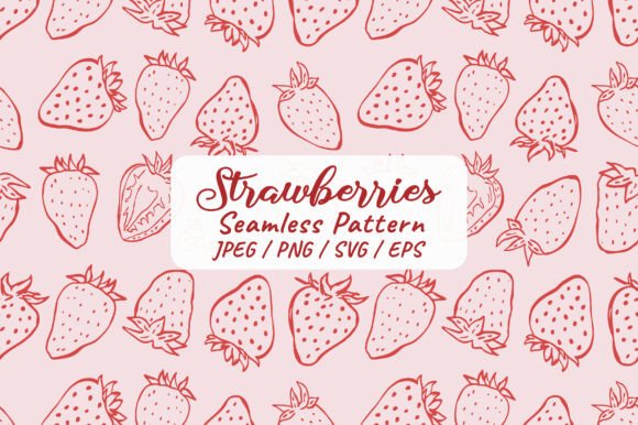 Bring Summer Vibes to Life with a Hand Drawn Strawberry Seamless Pattern