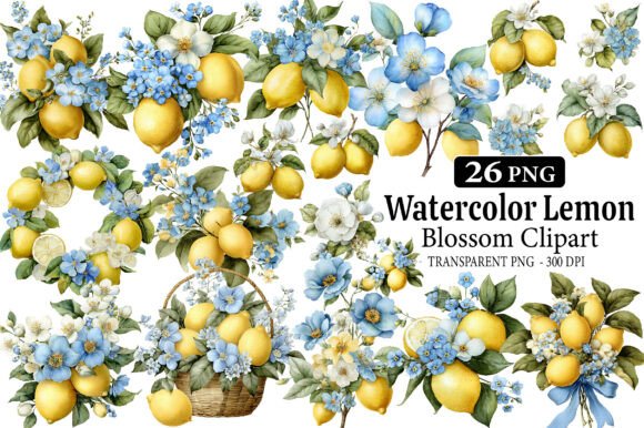 Bringing Sunshine to Your Projects with Watercolor Lemon Blossom Clipart PNG