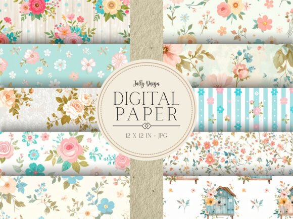 Bringing Vintage Charm to Life with Shabby Chic Flowers Digital Paper