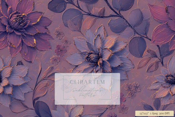 Embrace the Purple Dahlia Oil Paint Pattern