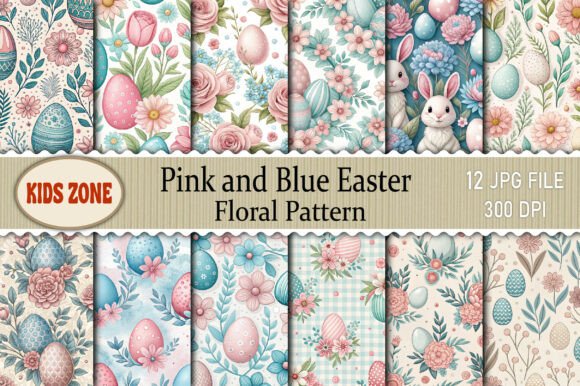 Evaluating the Pink and Blue Easter Floral Pattern for Professional Design Projects