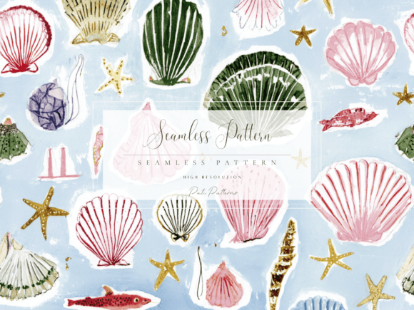 Evaluating the Seashell and Starfish Seamless Pattern PNG for Commercial Design Projects