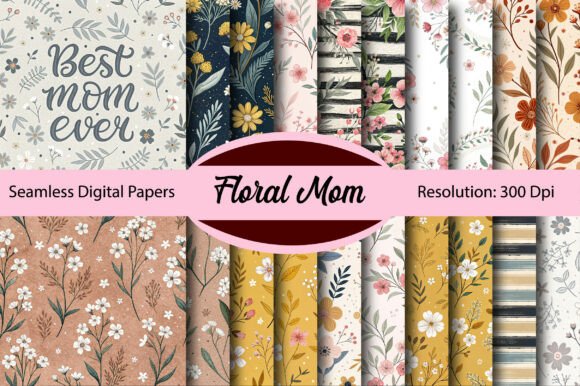 Floral Mom Seamless Digital Paper Guide