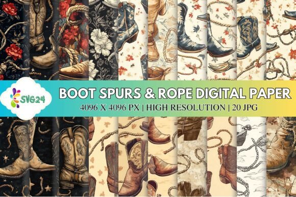 Integrating Boot Spurs Rope Digital Paper into Professional Western Design Workflows