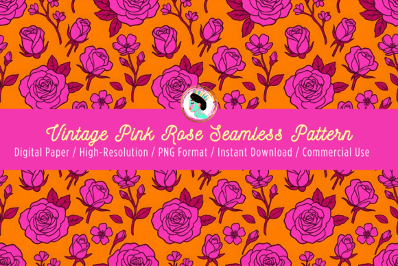 Pink Rose Seamless Pattern PNG for Bold Designs
