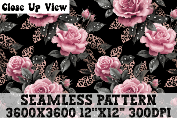 Pink Roses Cheetah Accents Pattern