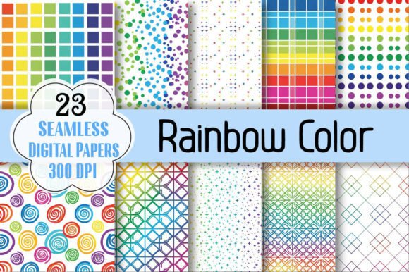 Rainbow Color Digital Papers for Every Creator