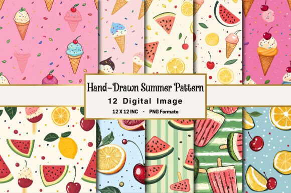 Unleashing Seasonal Creativity with a Hand-Drawn Summer Pattern Bundle