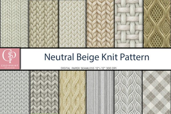 Unlocking Cozy Creativity with Neutral Beige Knit Pattern Digital Paper