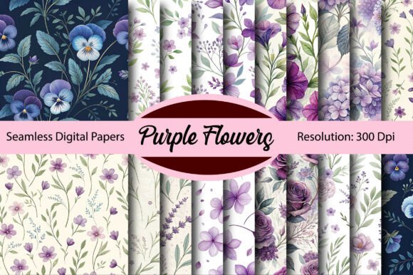Unlocking Creativity with Purple Flowers Seamless Digital Paper